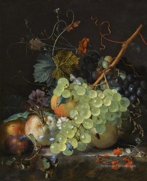 Nature morte avec des fleurs et des fruits Jan van Huysum Peinture à l'huile